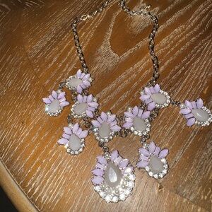Women’s INC Elegant Lavender and Silver Statement Necklace NWT